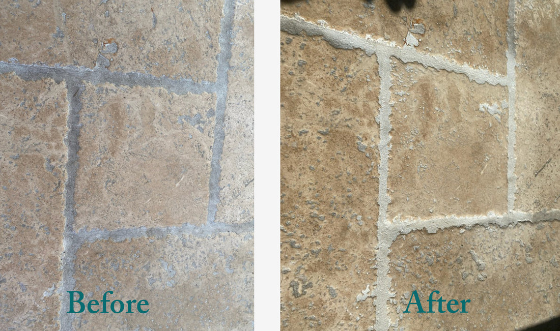 Travertine Marble Floor Grout Cleaning
